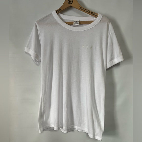 Victoria's Secret Tops - Victoria’s Secret  PINK Vintage Bling Tee Size Lg Irredescent Letters NWOT